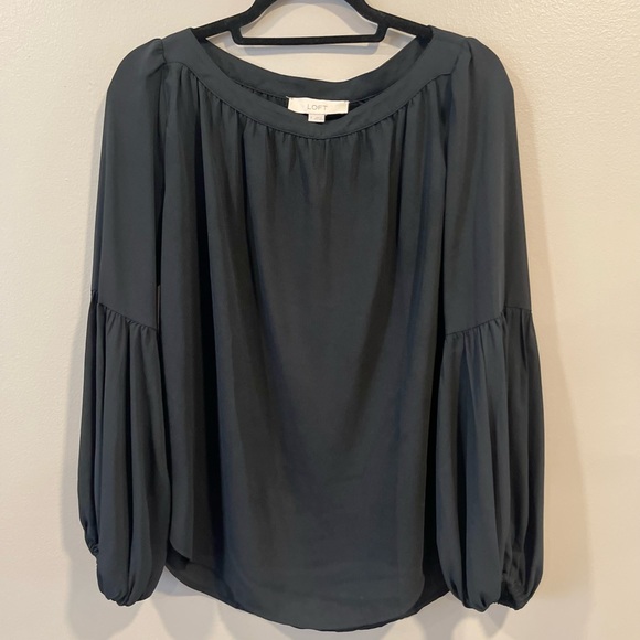 LOFT Black Long Sleeve Blouse - Picture 1 of 2